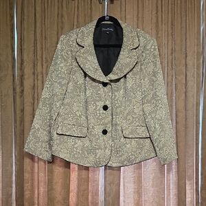 Evan Picone Cream & Black Blazer Jacket